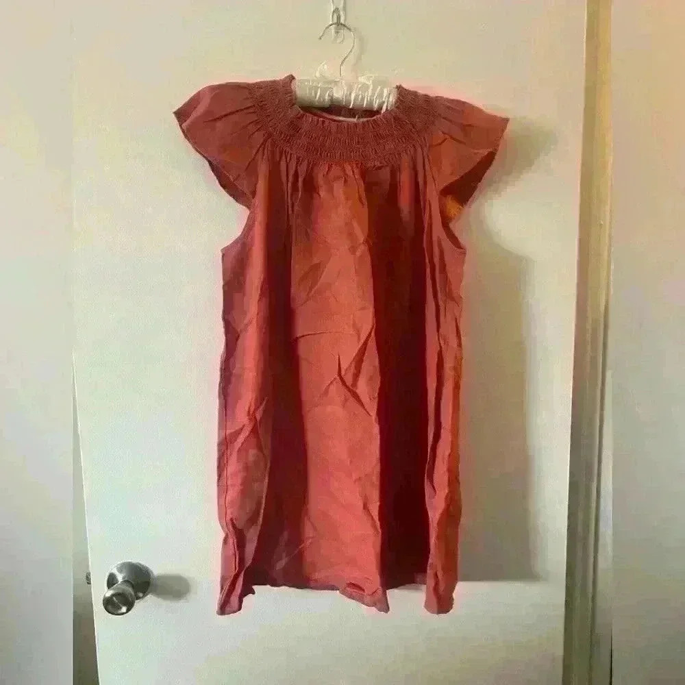 Wilfred women’s dress size XS Organic Linen Warm Siena Red NWT